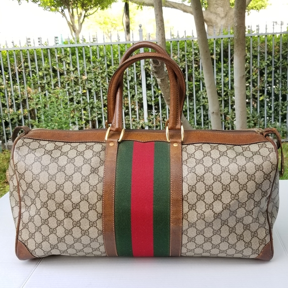 Vintage Gucci large Boston Carryall satchel weekender mini travel bag - Picture 5 of 16